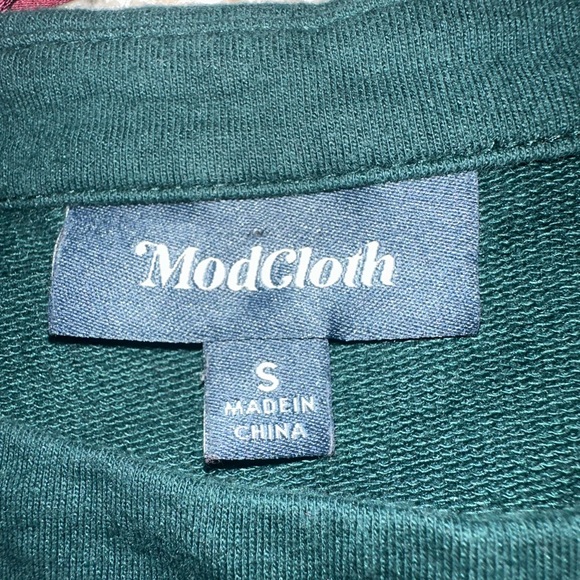 ModCloth boat neck 3/4 sleeve ruffle bow back top blouse Hinter Green Small - Picture 12 of 12